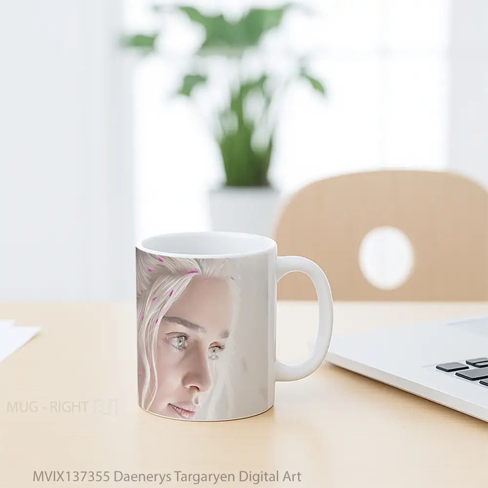 Mug Daenerys Targaryen Digital Art Gelas Seni Modern - All-side / Desain