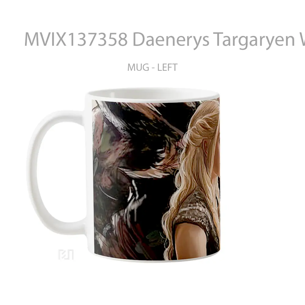 Mug Daenerys Targaryen With Dragon Fanart V1 Gelas Fantasi - All-side / Desain