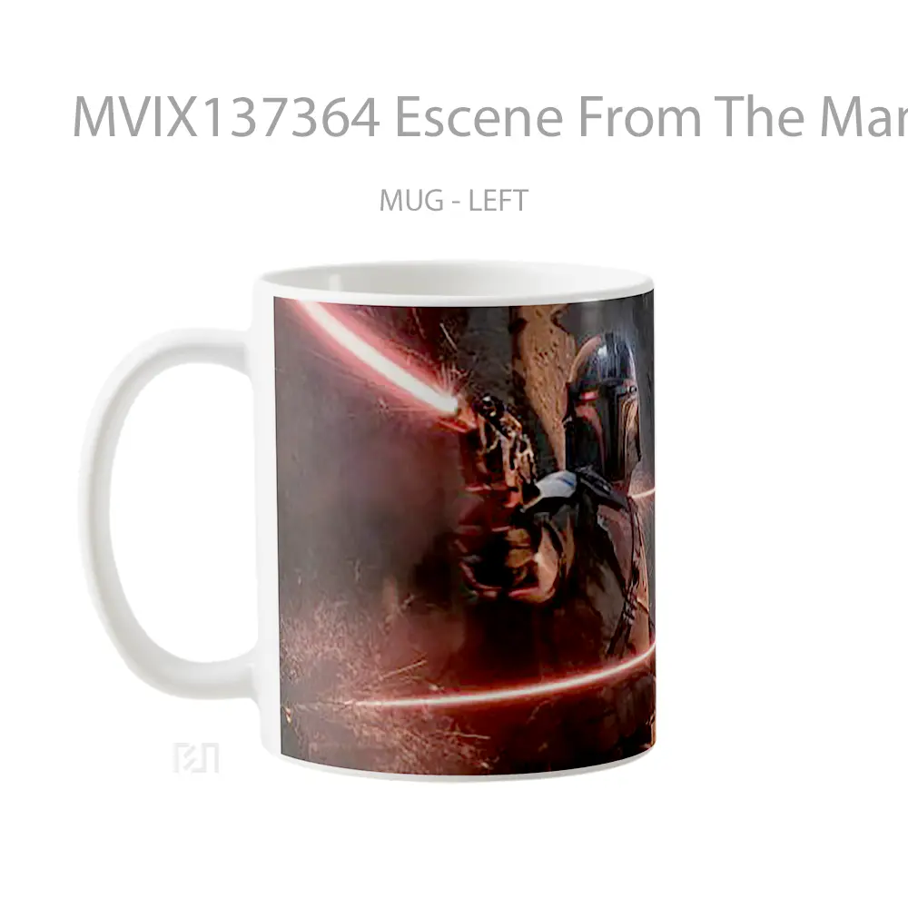 Mug Escene From The Mandalorian Gelas Star Wars - All-side / Desain