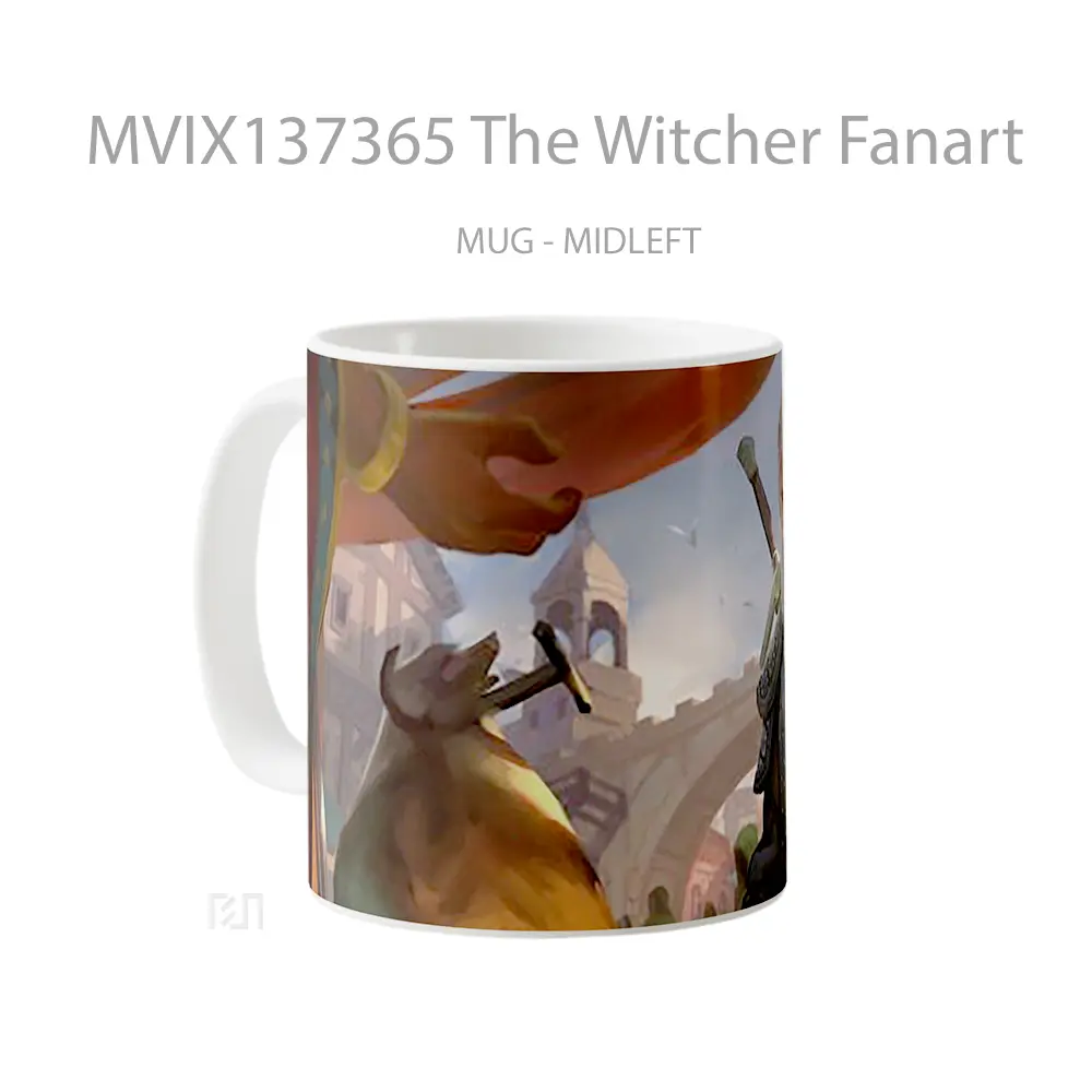 Mug The Witcher Fanart Gelas Keramik Unik - All-side / Desain