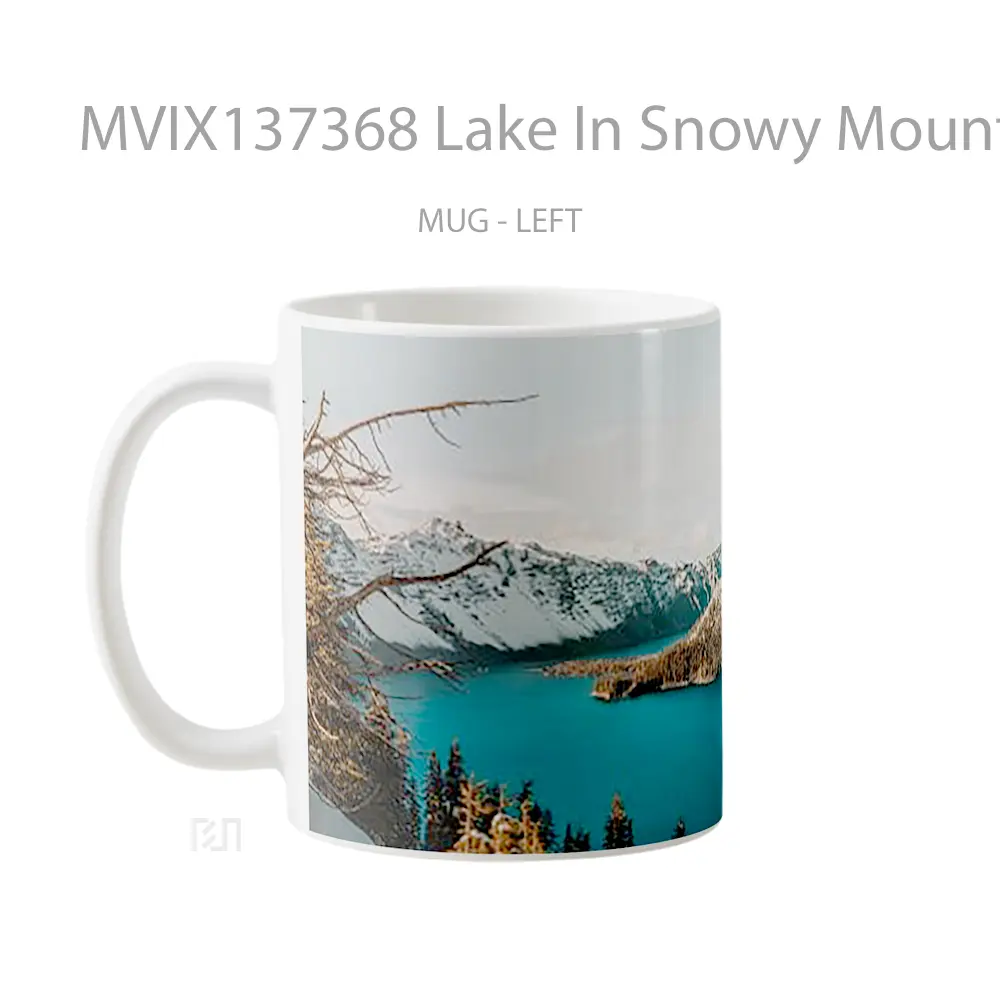 Mug Lake In Snowy Mountains Gelas Pemandangan Alam - All-side / Desain