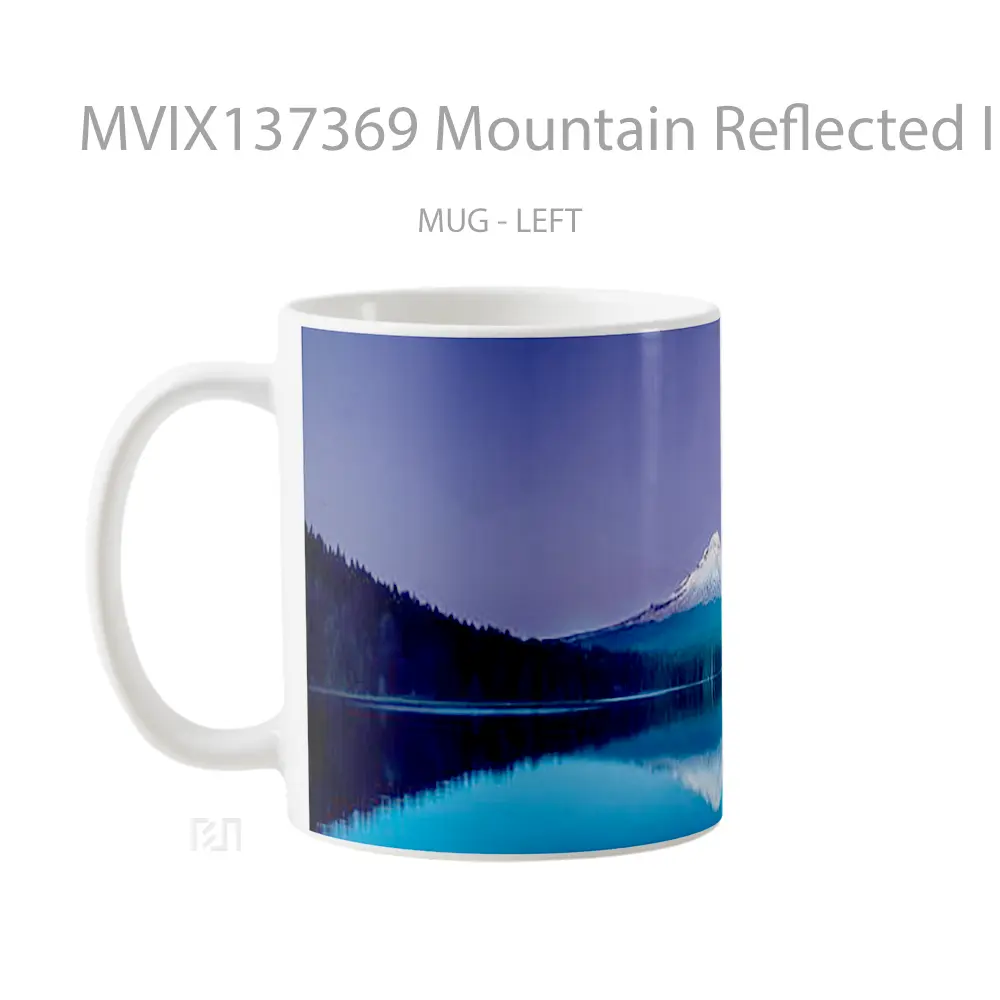 Mug Mountain Reflected In Lake At Night Gelas Pemandangan Alam - All-side / Desain