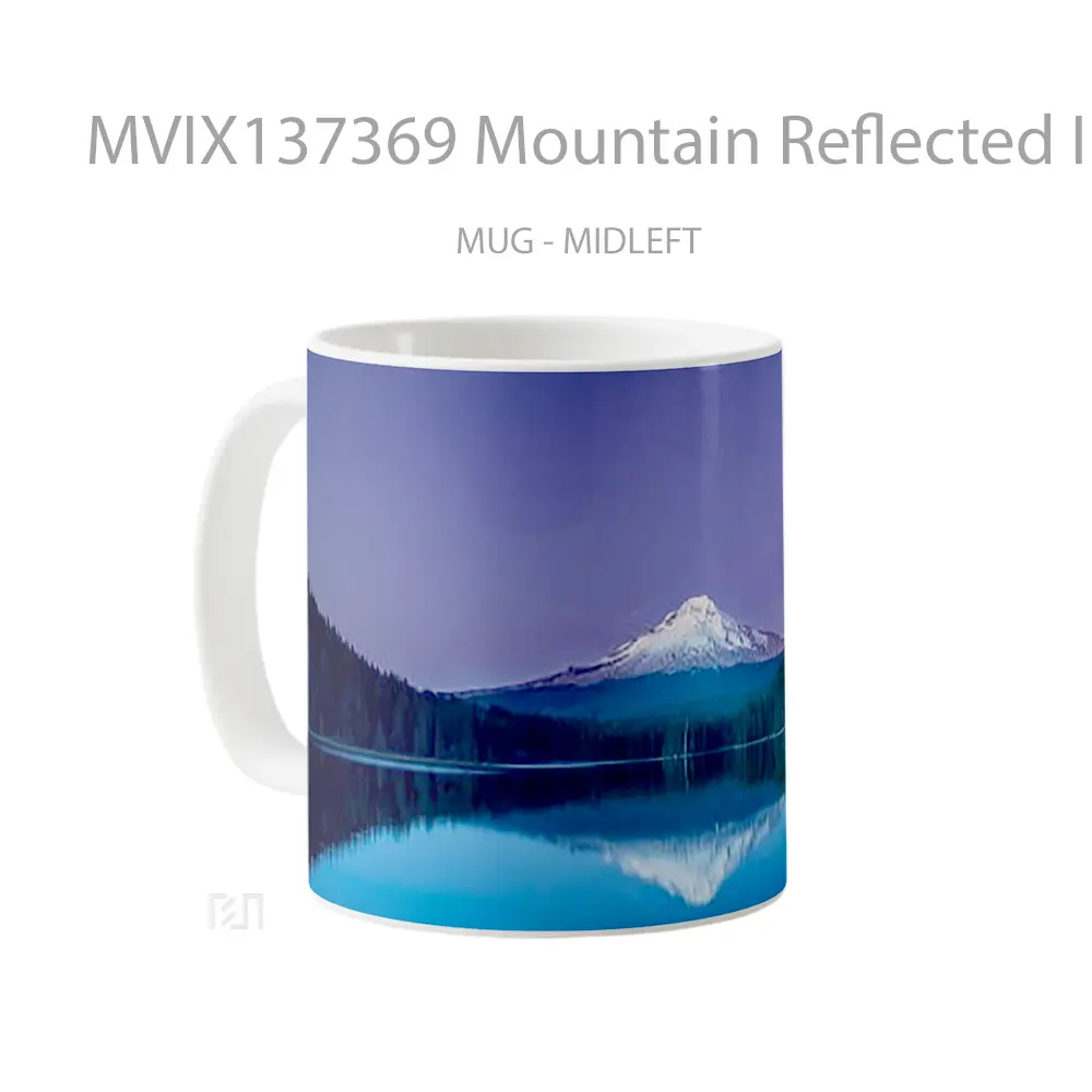Mug Mountain Reflected In Lake At Night Gelas Pemandangan Alam - All-side / Desain