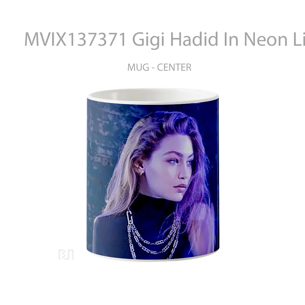 Mug Gigi Hadid In Neon Light Gelas Keramik Unik