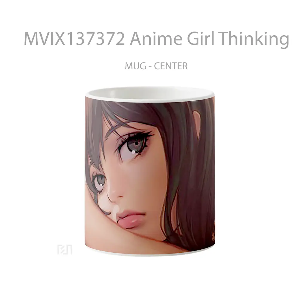 Mug Anime Girl Thinking Cangkir Anime