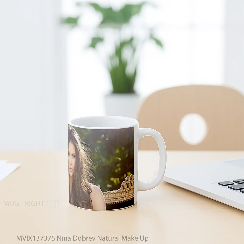 Mug Nina Dobrev Natural Make Up Gelas Keramik Unik - All-side / Desain