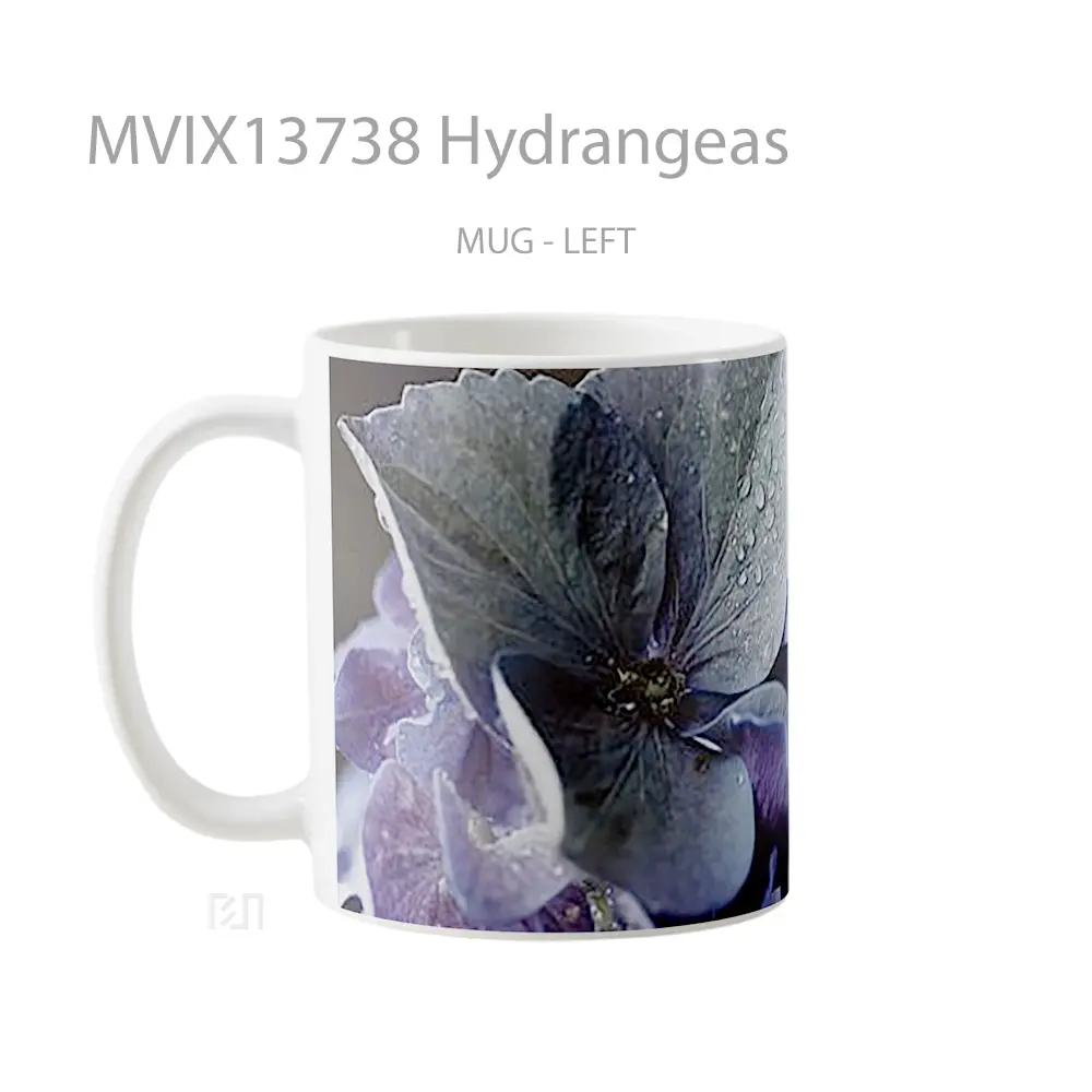 Mug Hydrangeas Gelas Keramik Unik - All-side / Desain