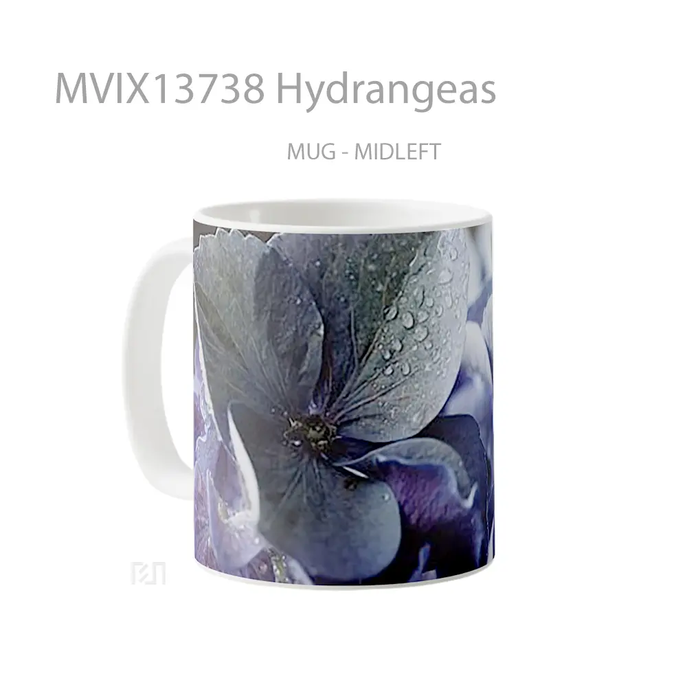 Mug Hydrangeas Gelas Keramik Unik - All-side / Desain