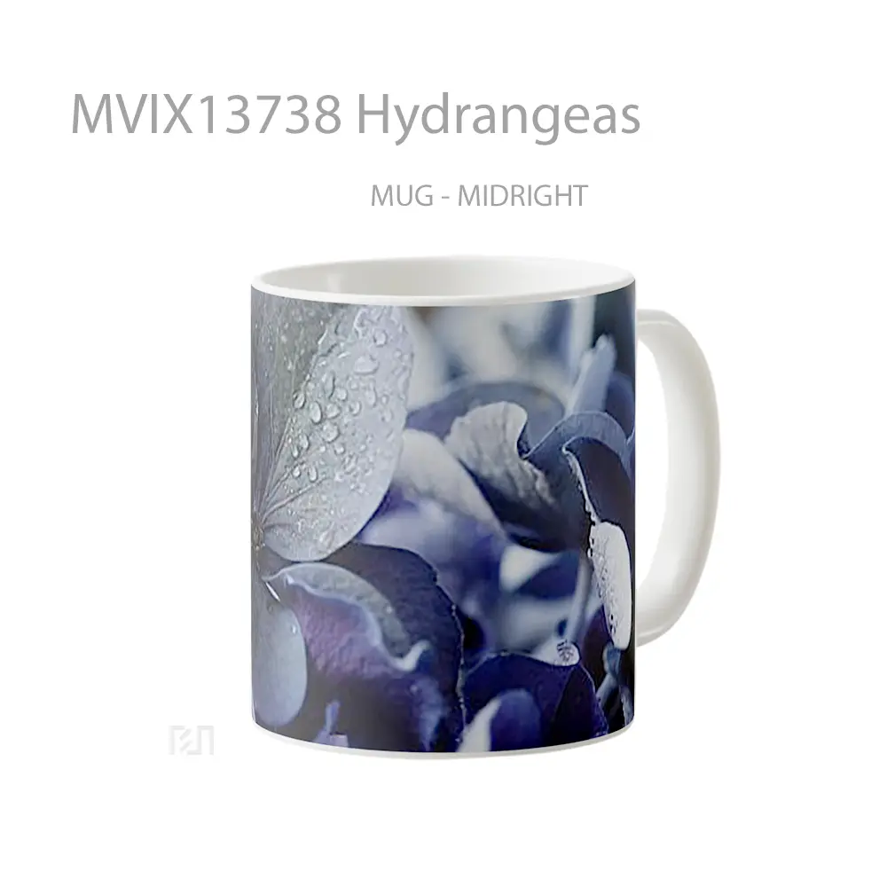 Mug Hydrangeas Gelas Keramik Unik - All-side / Desain