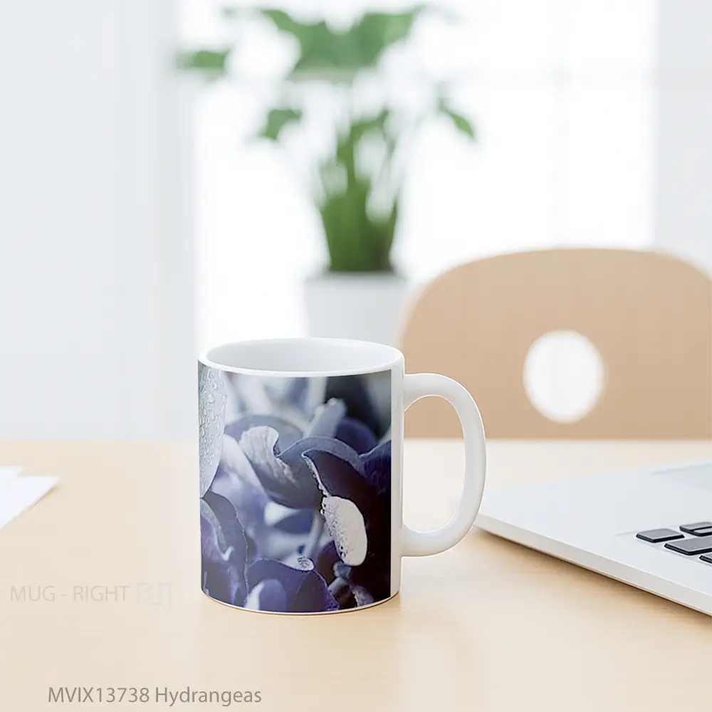 Mug Hydrangeas Gelas Keramik Unik - All-side / Desain