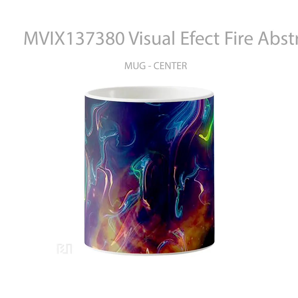 Mug Visual Efect Fire Abstract Gelas Seni Modern