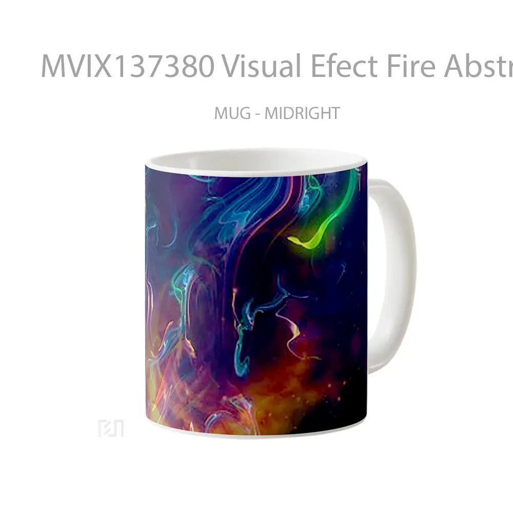 Mug Visual Efect Fire Abstract Gelas Seni Modern - All-side / Desain