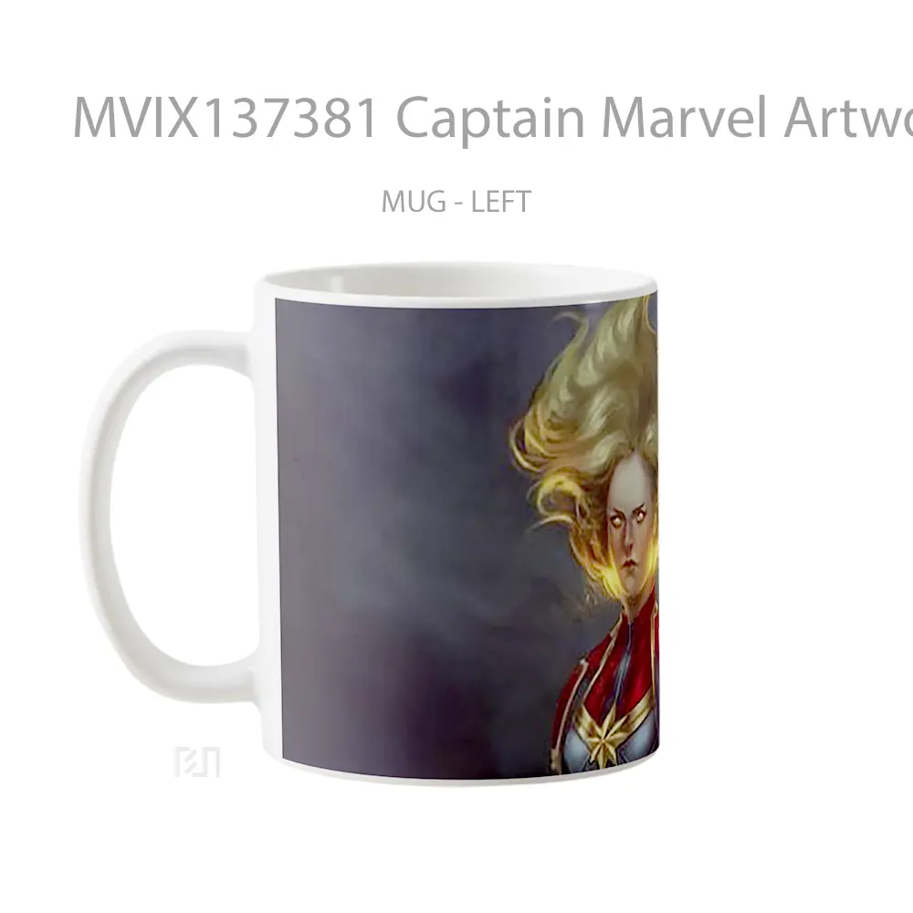 Mug Captain Marvel Artwork Gelas Superhero - All-side / Desain