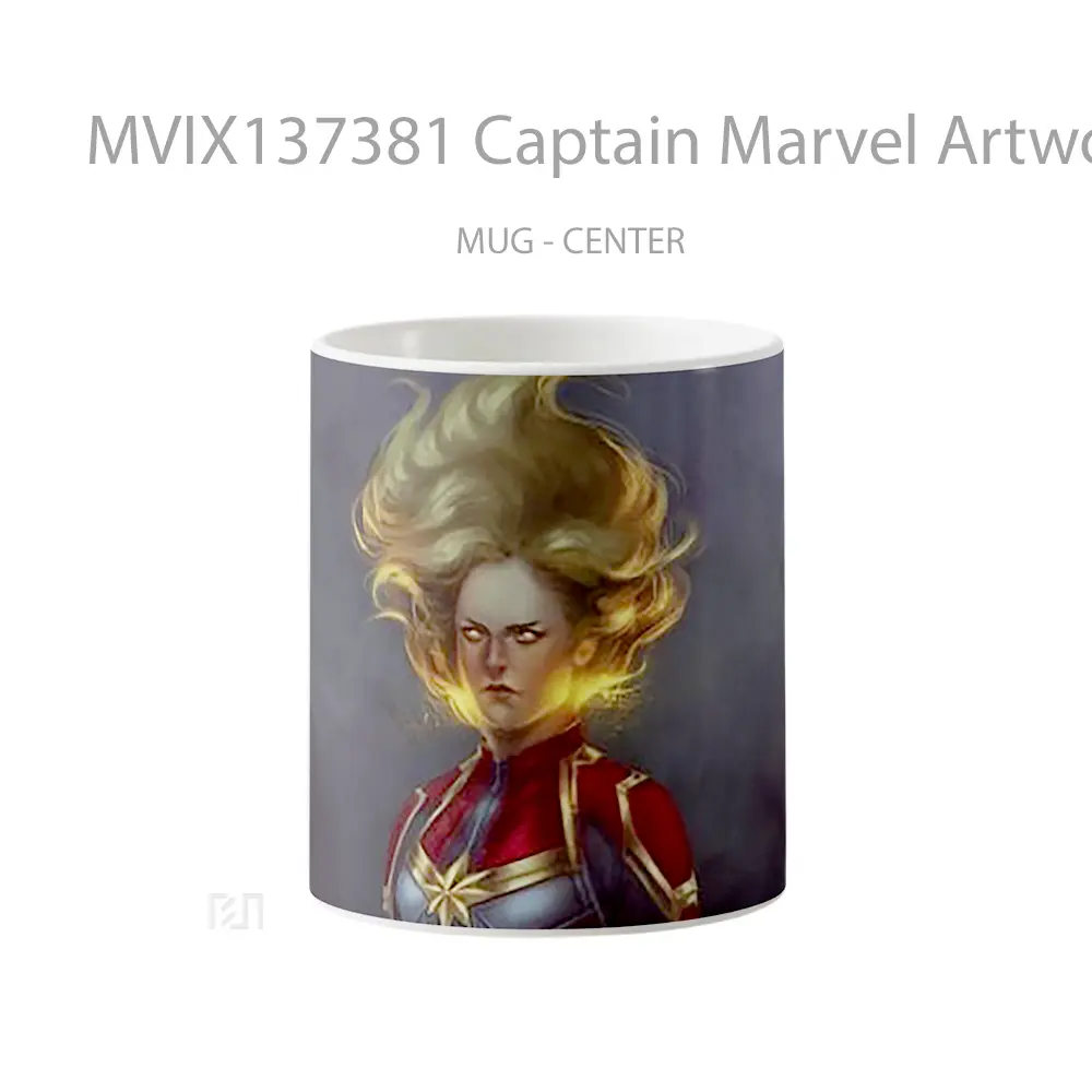 Mug Captain Marvel Artwork Gelas Superhero