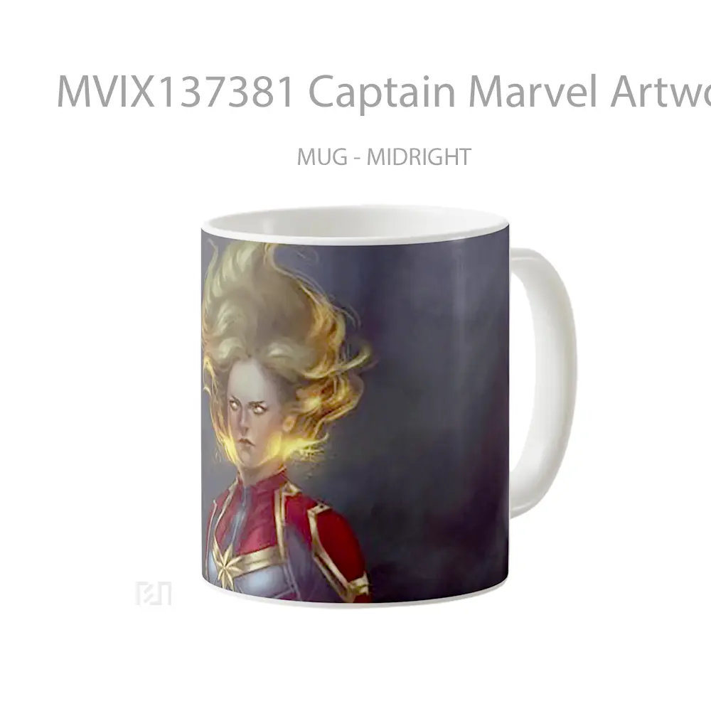 Mug Captain Marvel Artwork Gelas Superhero - All-side / Desain