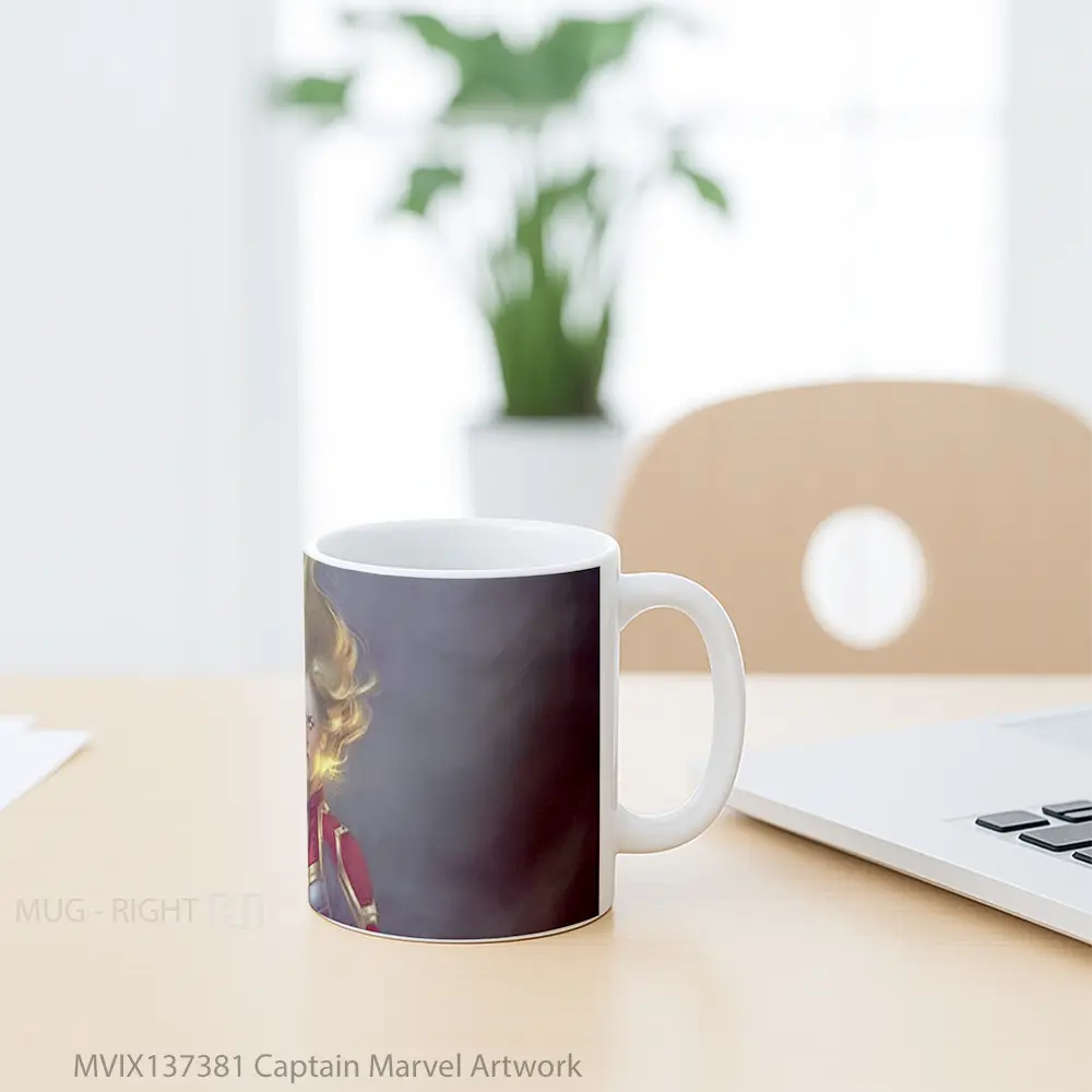 Mug Captain Marvel Artwork Gelas Superhero - All-side / Desain