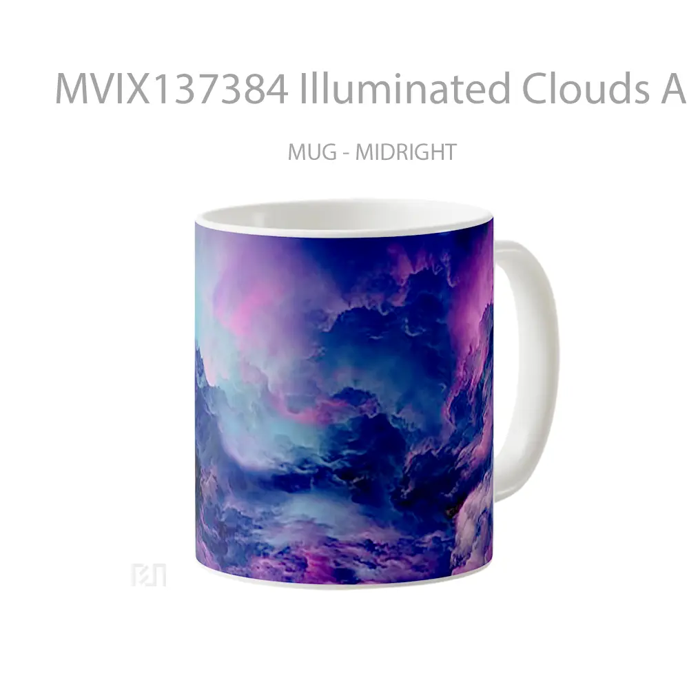 Mug Illuminated Clouds Abstract Gelas Pemandangan Alam - All-side / Desain