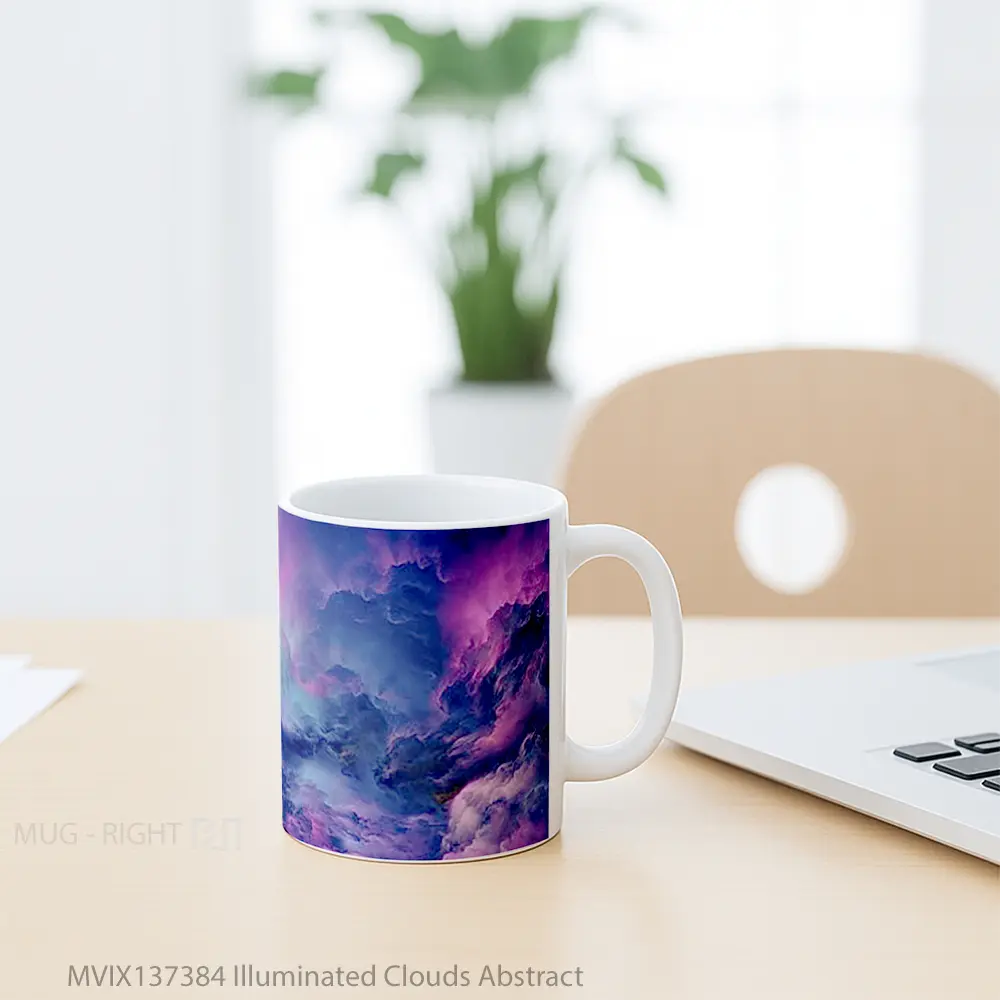 Mug Illuminated Clouds Abstract Gelas Pemandangan Alam - All-side / Desain