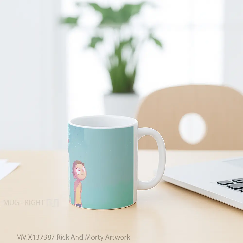 Mug Rick And Morty Artwork Gelas Seni Modern - All-side / Desain