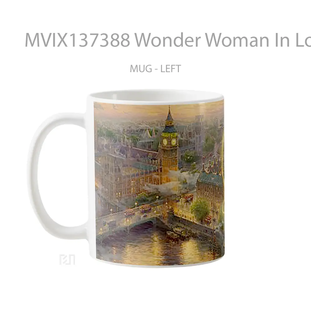 Mug Wonder Woman In London Gelas Superhero - All-side / Desain