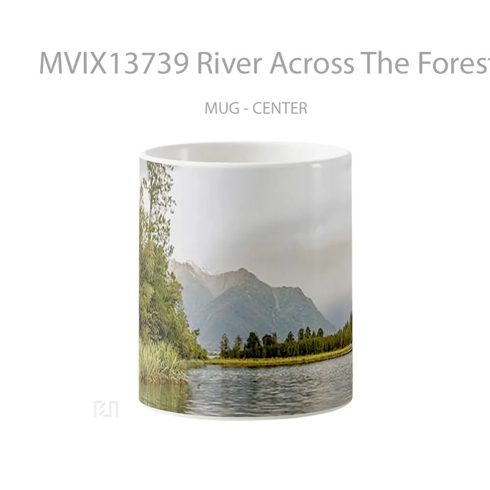 Mug River Across The Forest Gelas Pemandangan Alam