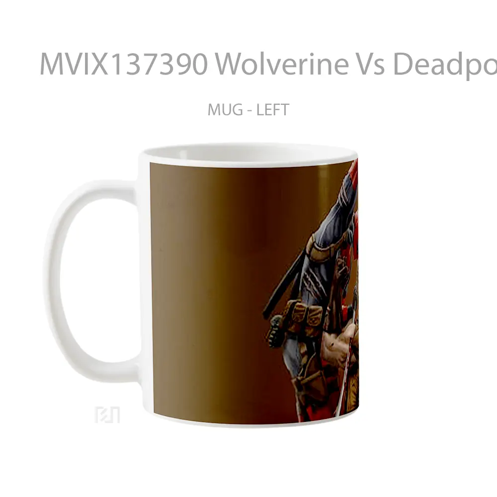 Mug Wolverine Vs Deadpool Gelas Superhero - All-side / Desain
