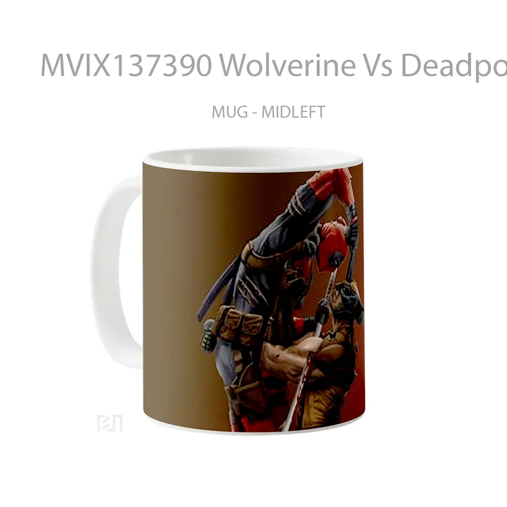 Mug Wolverine Vs Deadpool Gelas Superhero - All-side / Desain