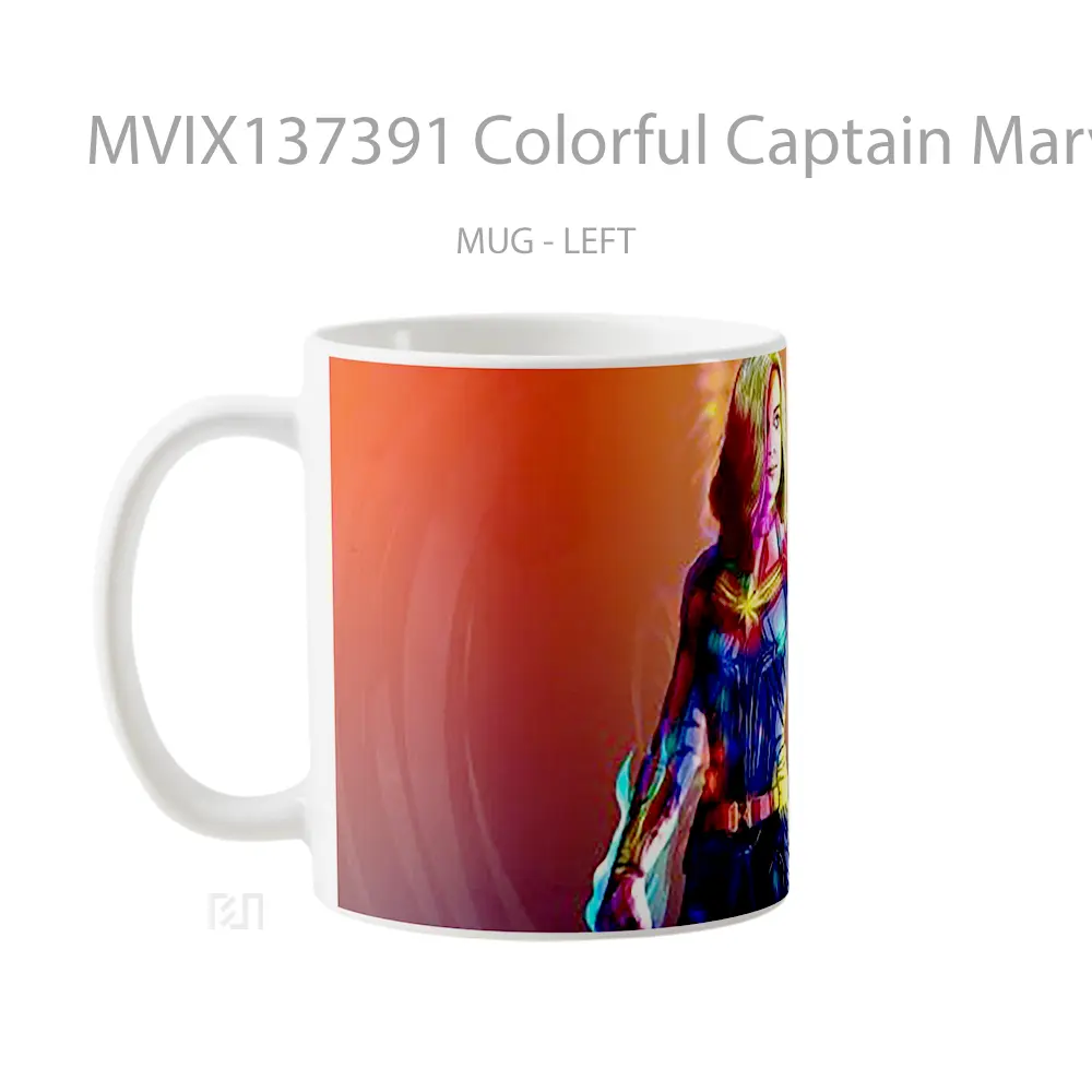 Mug Colorful Captain Marvel Gelas Superhero - All-side / Desain