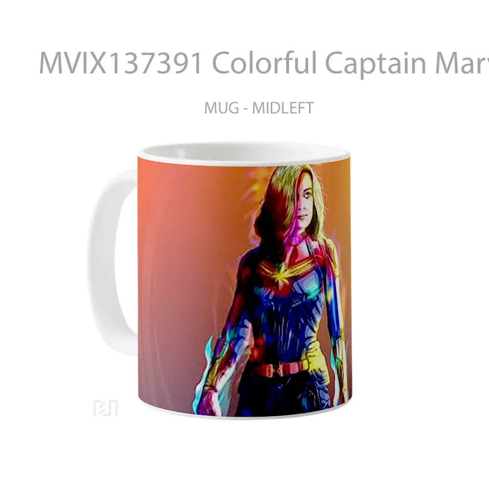 Mug Colorful Captain Marvel Gelas Superhero - All-side / Desain