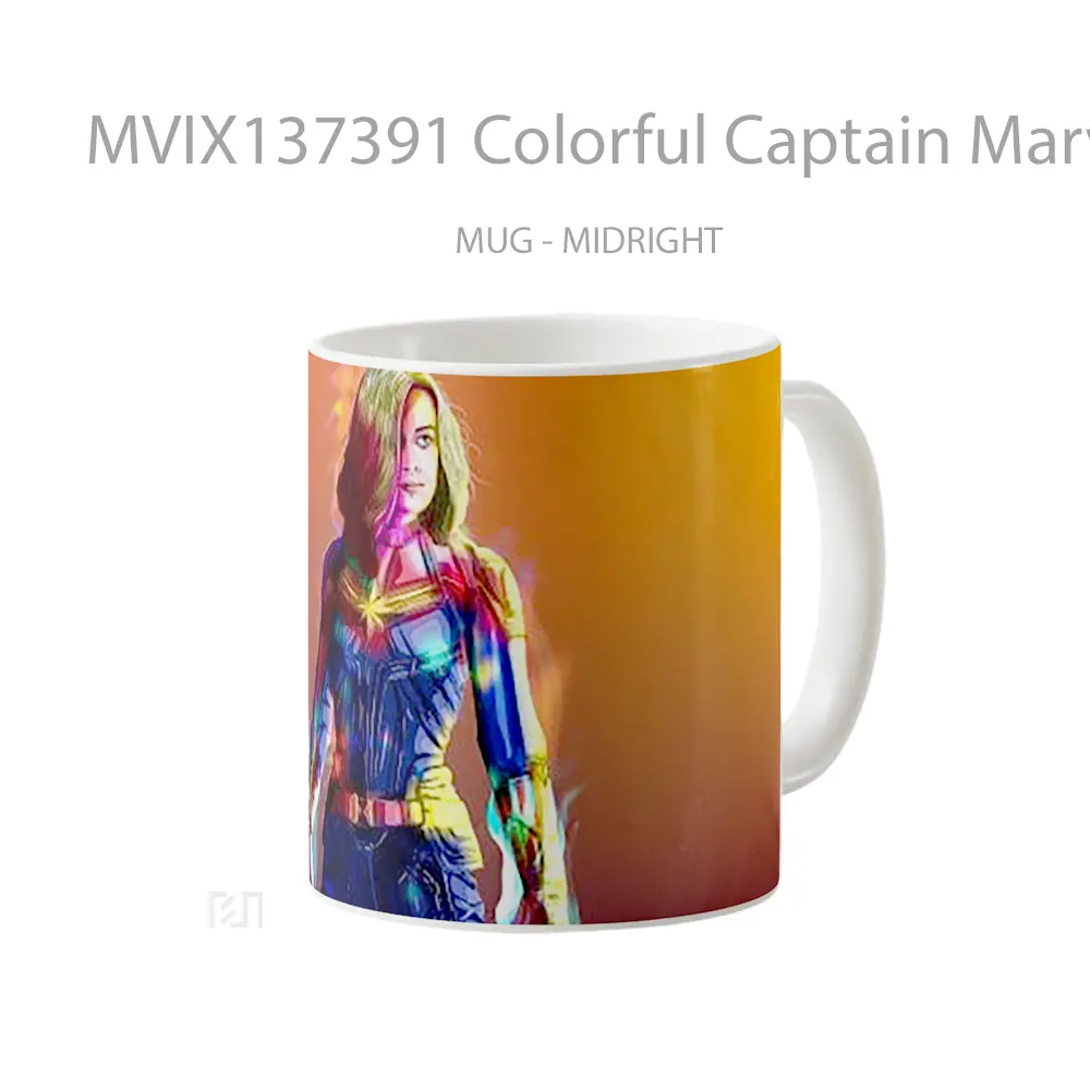 Mug Colorful Captain Marvel Gelas Superhero - All-side / Desain