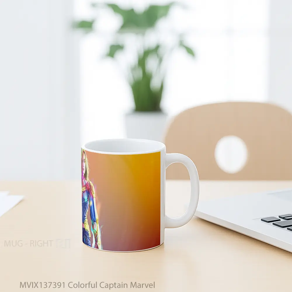 Mug Colorful Captain Marvel Gelas Superhero - All-side / Desain