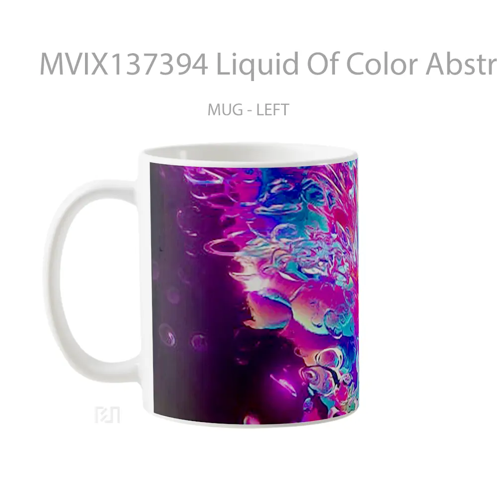 Mug Liquid Of Color Abstract Gelas Seni Modern - All-side / Desain