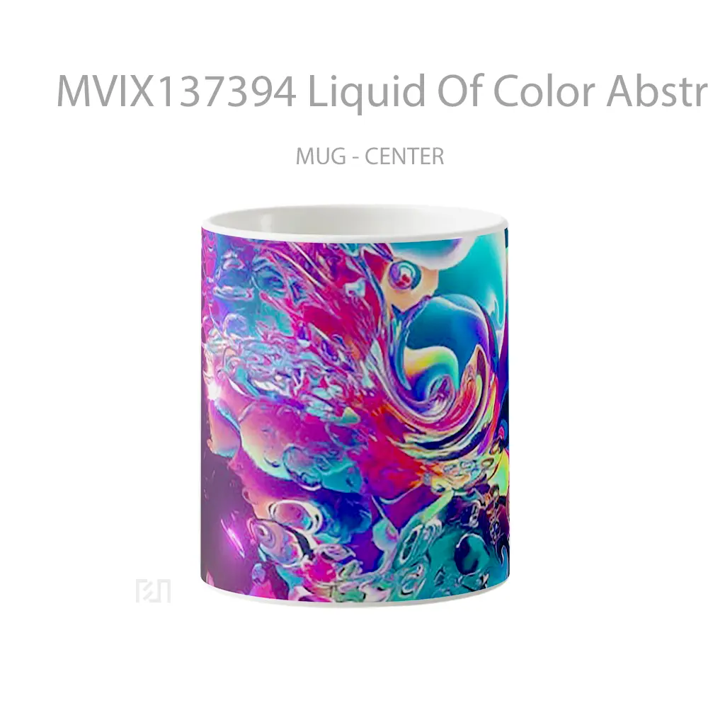 Mug Liquid Of Color Abstract Gelas Seni Modern