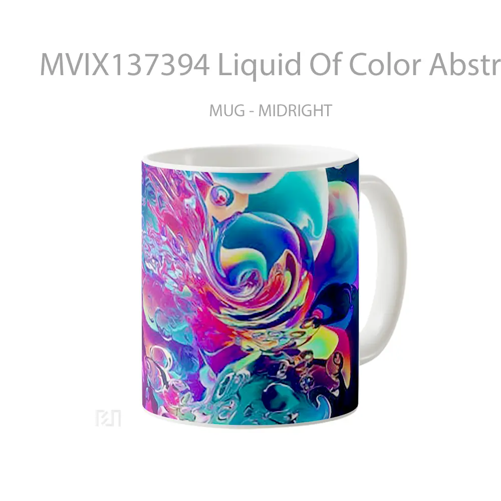 Mug Liquid Of Color Abstract Gelas Seni Modern - All-side / Desain