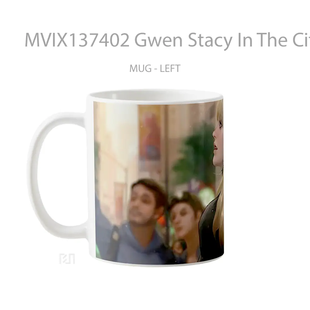 Mug Gwen Stacy In The City Gelas Superhero - All-side / Desain