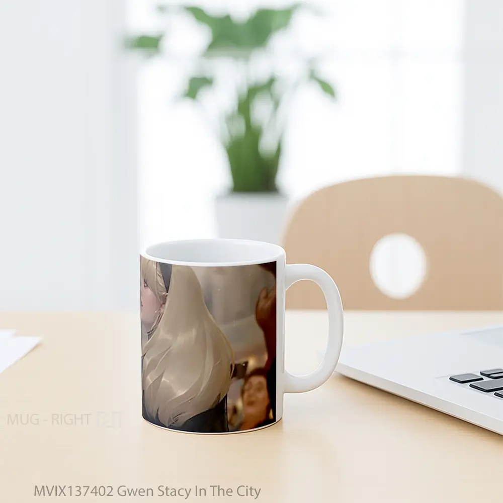 Mug Gwen Stacy In The City Gelas Superhero - All-side / Desain