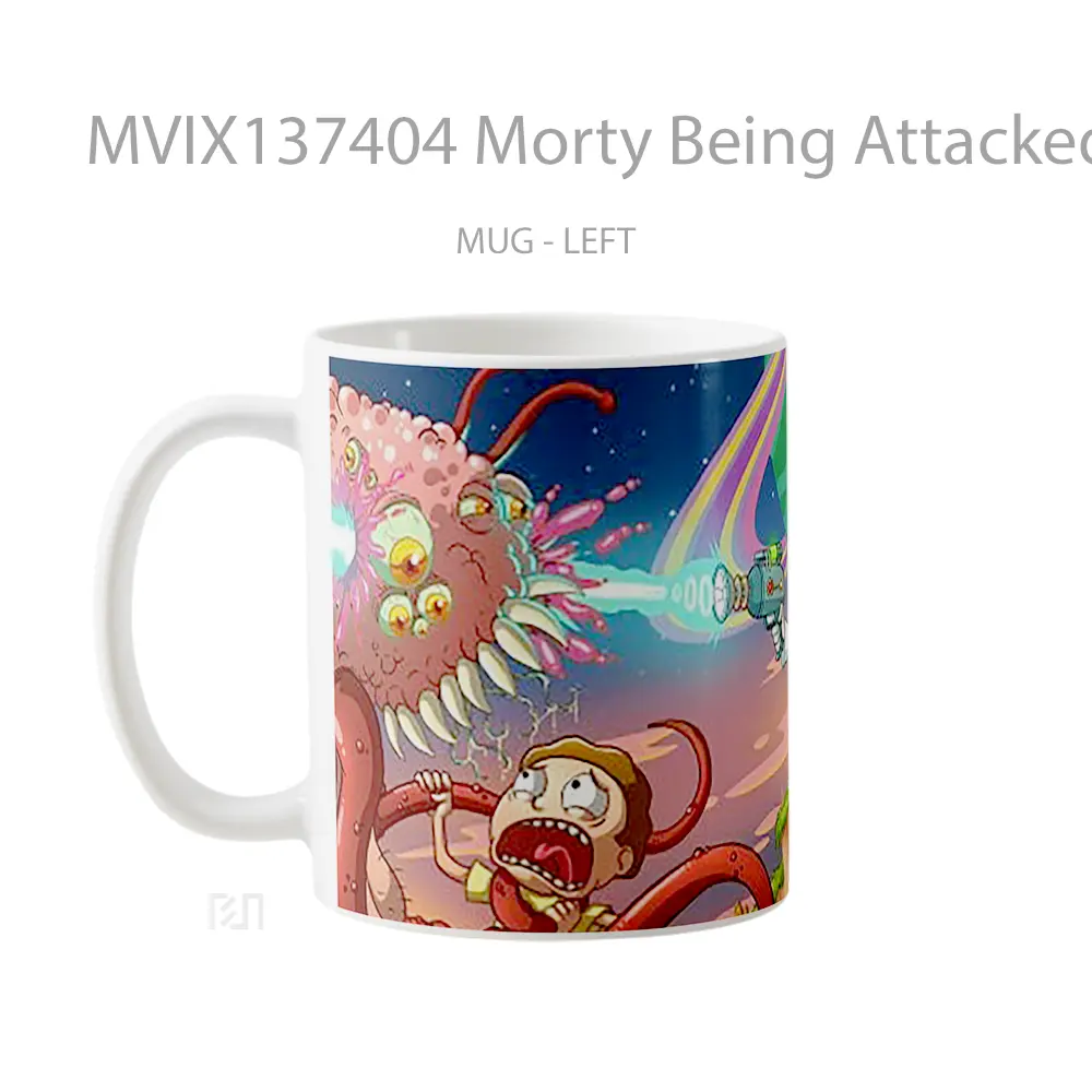 Mug Morty Being Attacked Gelas Keramik Unik - All-side / Desain