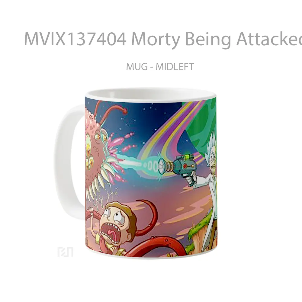 Mug Morty Being Attacked Gelas Keramik Unik - All-side / Desain