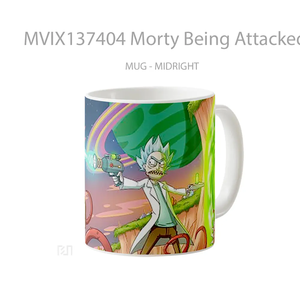 Mug Morty Being Attacked Gelas Keramik Unik - All-side / Desain