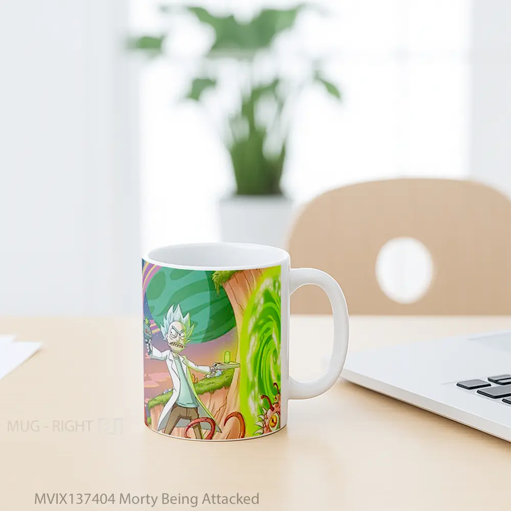 Mug Morty Being Attacked Gelas Keramik Unik - All-side / Desain