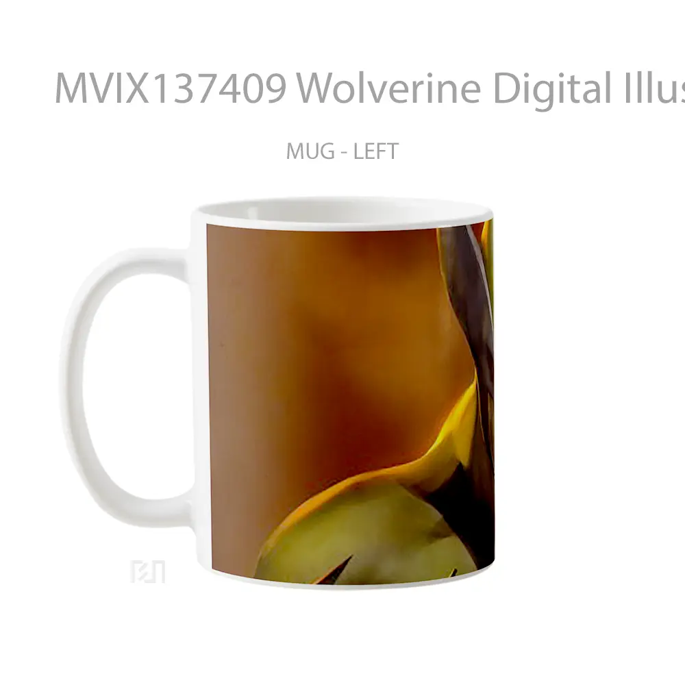 Mug Wolverine Digital Illustration Gelas Superhero - All-side / Desain