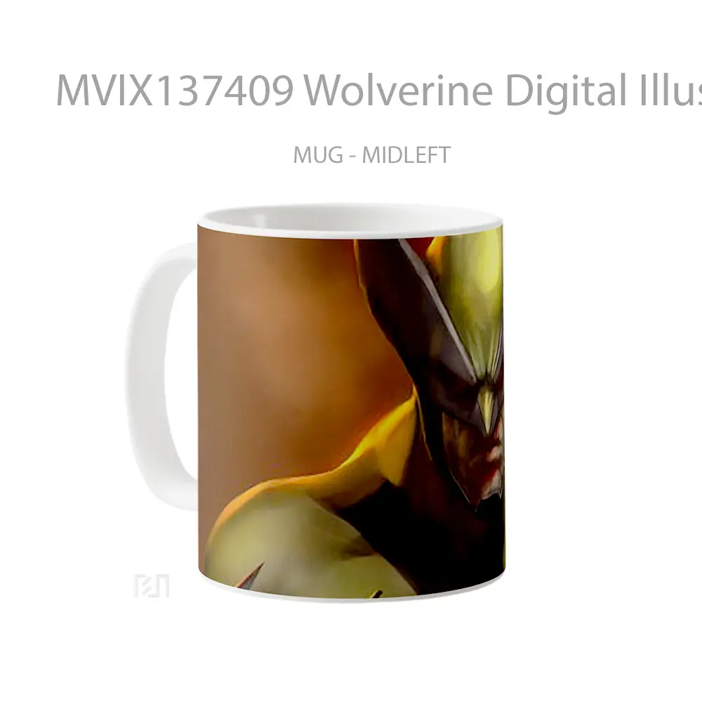 Mug Wolverine Digital Illustration Gelas Superhero - All-side / Desain