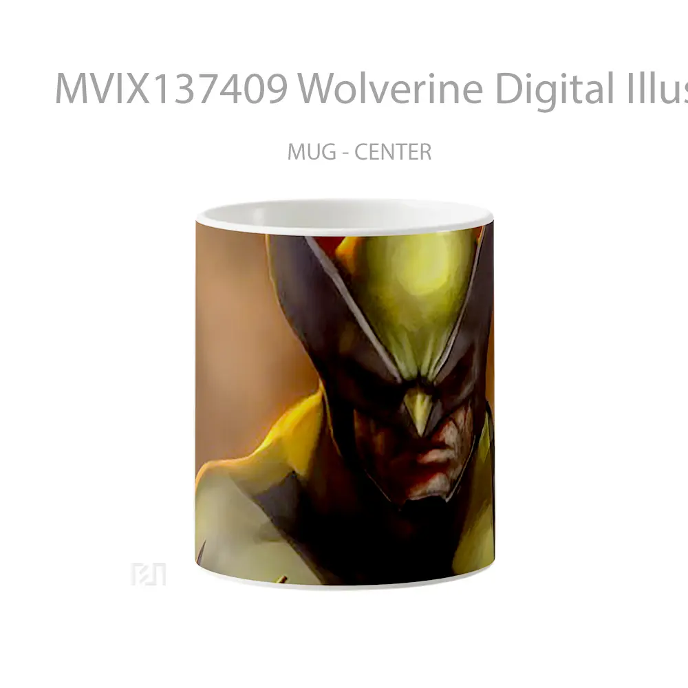 Mug Wolverine Digital Illustration Gelas Superhero