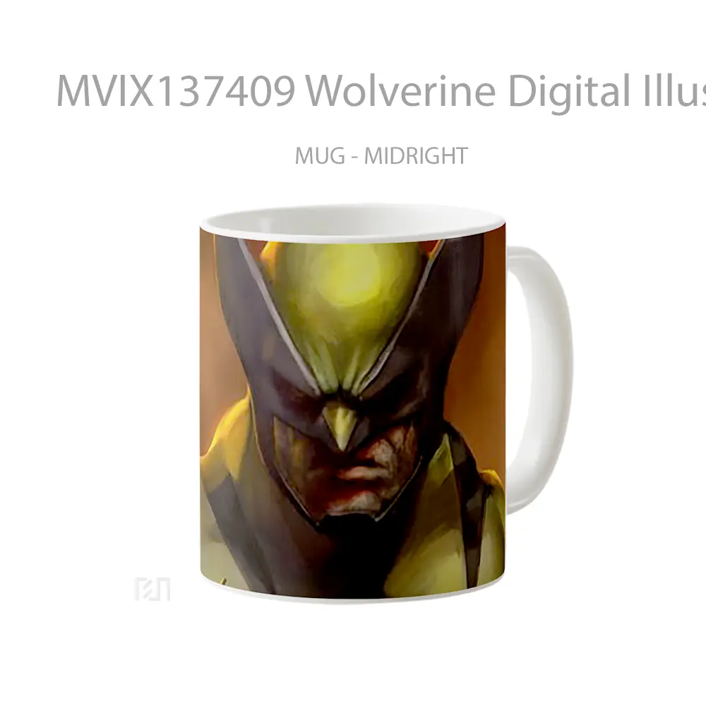 Mug Wolverine Digital Illustration Gelas Superhero - All-side / Desain
