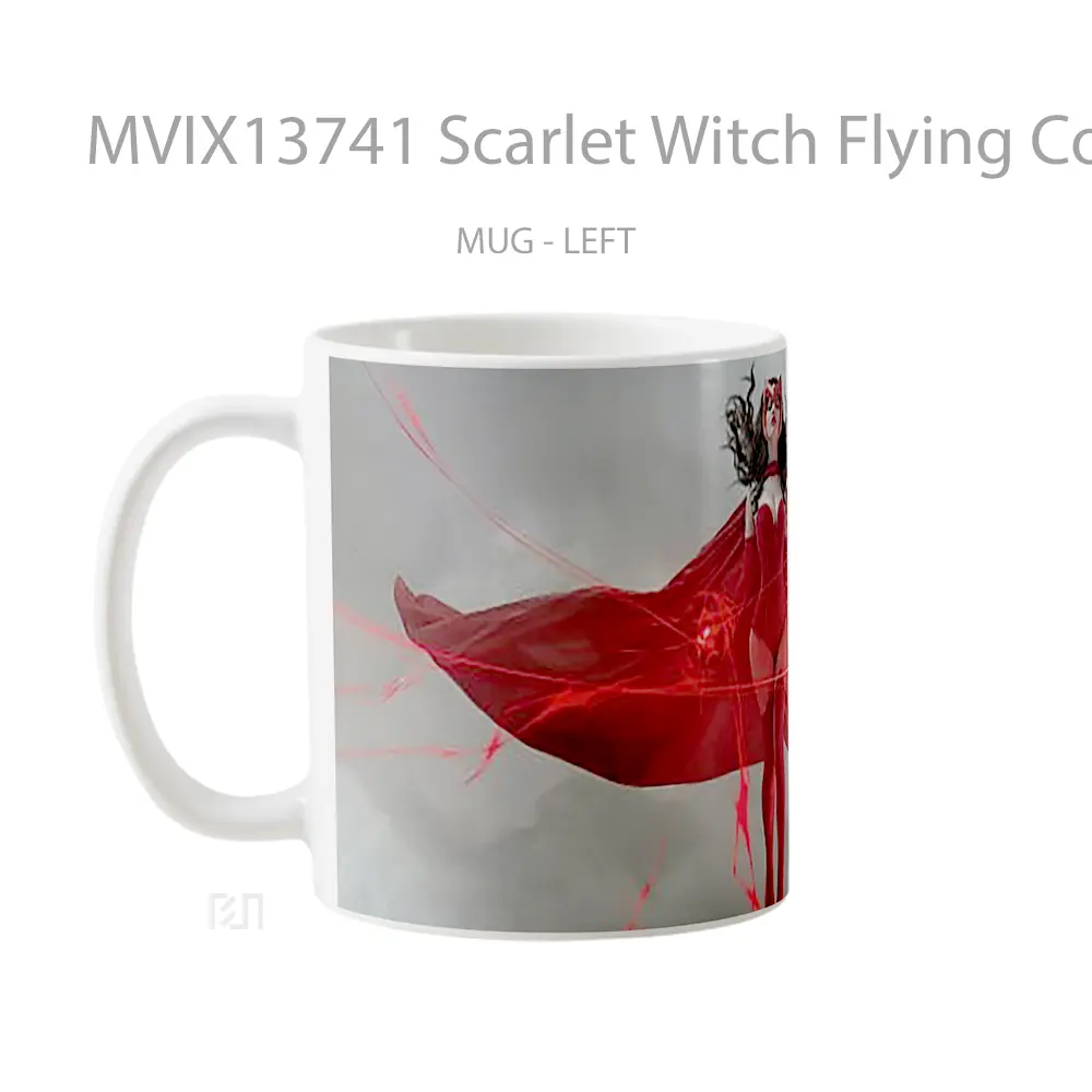 Mug Scarlet Witch Flying Cosplay Gelas Superhero - All-side / Desain
