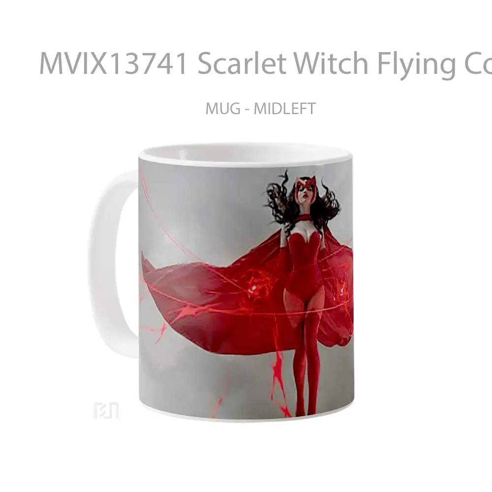 Mug Scarlet Witch Flying Cosplay Gelas Superhero - All-side / Desain