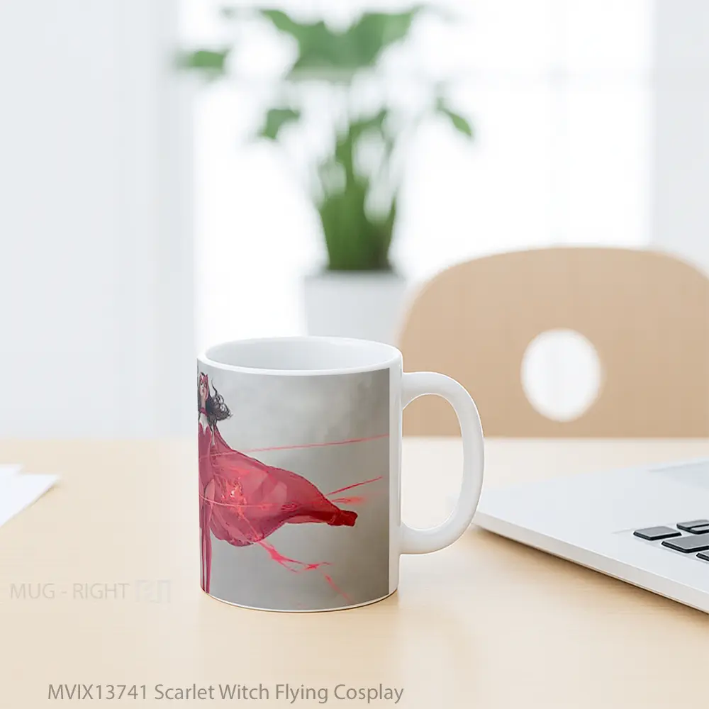 Mug Scarlet Witch Flying Cosplay Gelas Superhero - All-side / Desain
