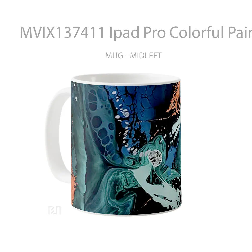 Mug Ipad Pro Colorful Paint Gelas Keramik Unik - All-side / Desain