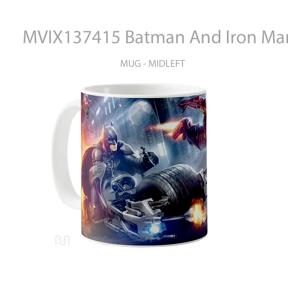 Mug Batman And Iron Man Gelas Superhero - All-side / Desain