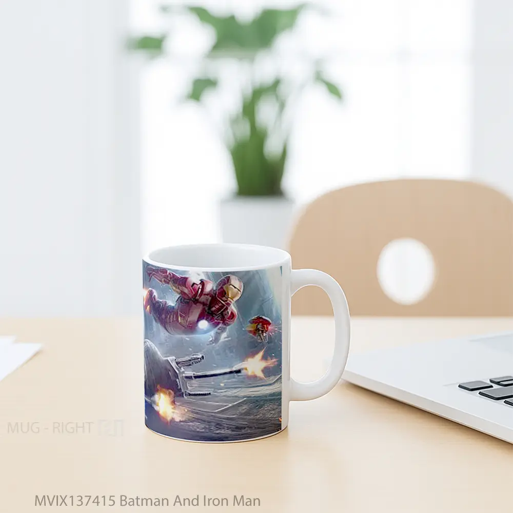 Mug Batman And Iron Man Gelas Superhero - All-side / Desain